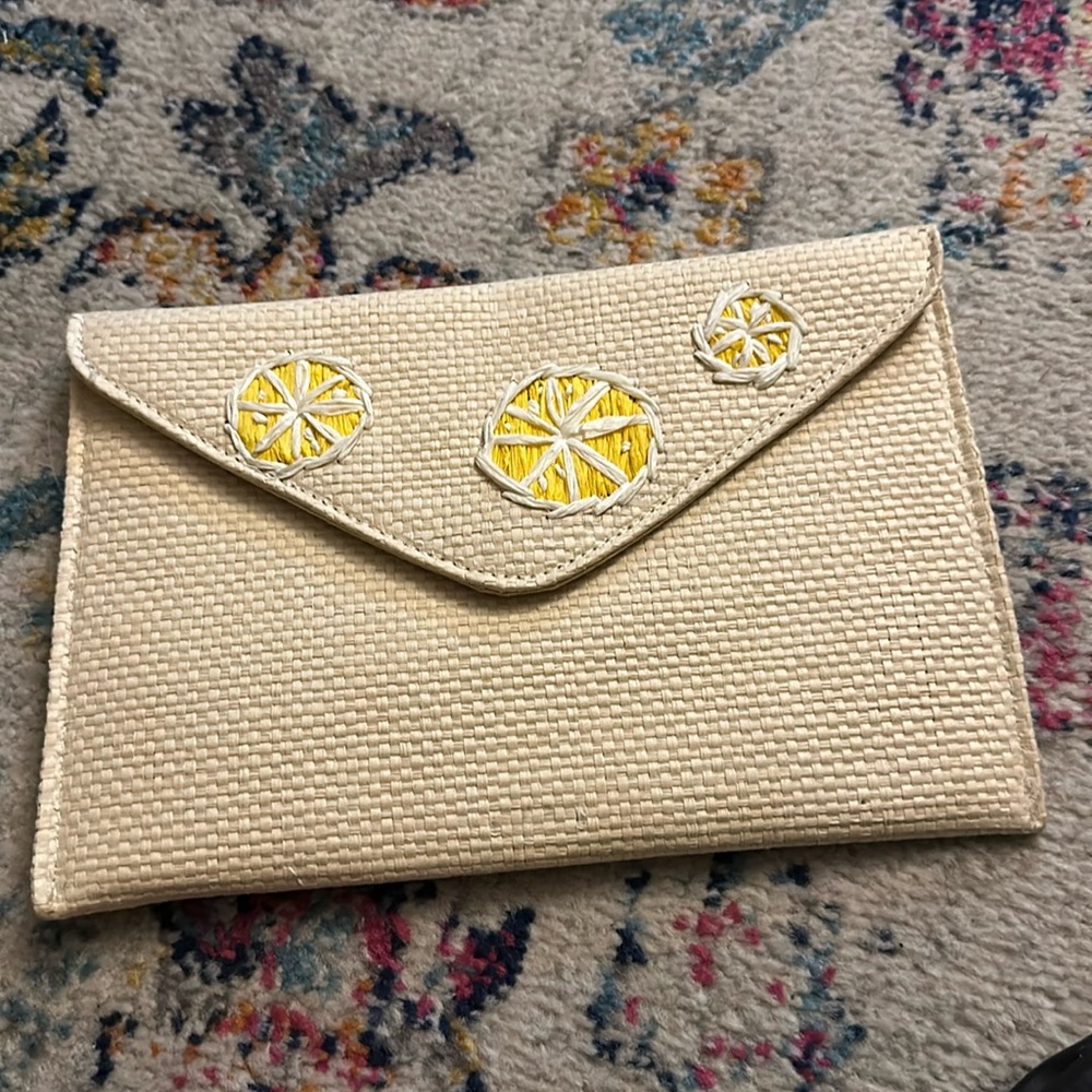 Colorplay // Lovely lemon wicker clutch